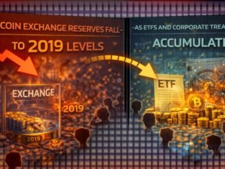 Bitcoin Exchange Reserves Fall To 2019 Levels As ETFs And Corporate Treasuries Accumulate
