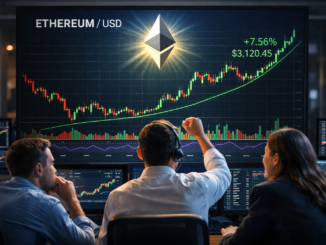 Traders staring at a bullish ethereum chart