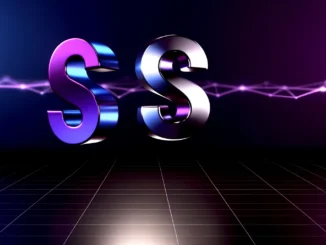 Solana and XRP cryptocurrency logos facing each other with energy connection on dark gradient background