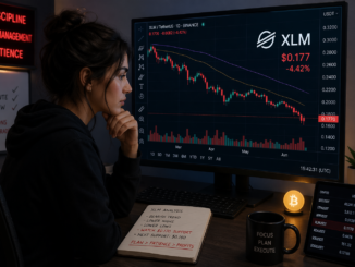 A trader analyzing XLM