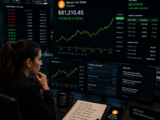 A trader analyzing Bitcoin