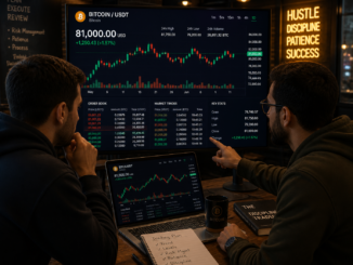 Traders analyzing Bitcoin at $81k.