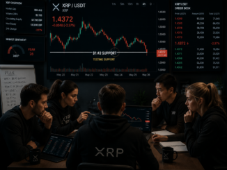 Traders observing as XRP declines towards $1.43