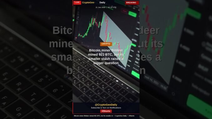 Bitcoin miner Bitdeer mined 921 BTC, but its smaller stash raises a bigger question #Shorts