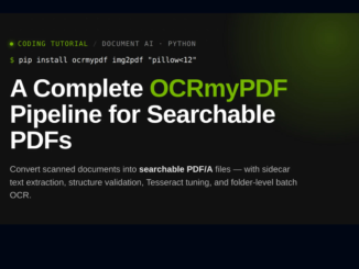 OCRmyPDF Tutorial: Convert Scanned Documents into Searchable PDF/A Files with Sidecar Text Extraction and Batch Processing