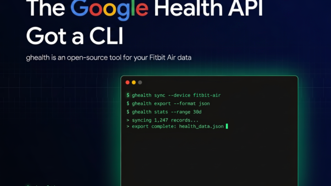 The Google Health API Got a CLI: ghealth is an Open-Source Tool for Your Fitbit Air Data